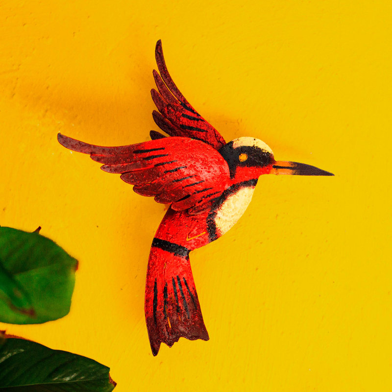 Décoration murale petite sculpture colibri en fer