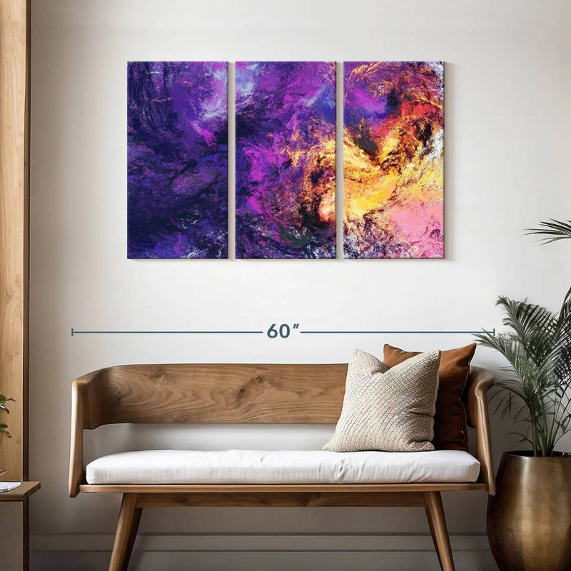 Avery Purple Abstract Texture, 28" H x 45" W