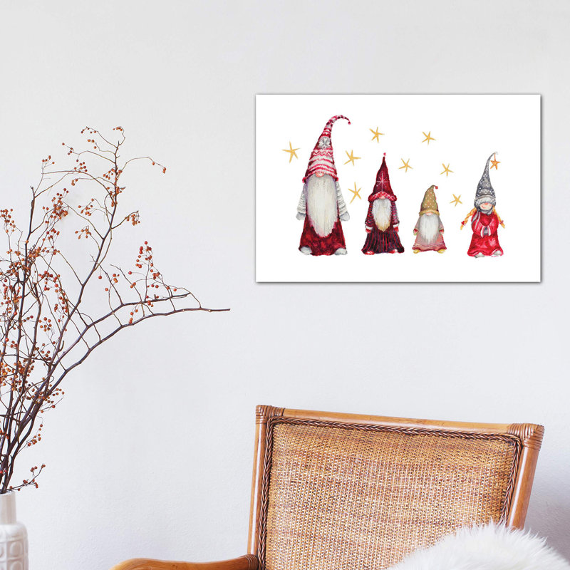 Gnome Family by Janice Gaynor - Wrapped Canvas Print, 30.48 cm H x 45.72 cm W