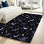 Élégant tapis à motif de lune et d'étoiles célestes, conception de constellation artistique, surface moelleuse confortable, envers antidérapant, tapis de sol lavable pour le salon, la chambre à coucher, la décoration intérieure, unique-131020705