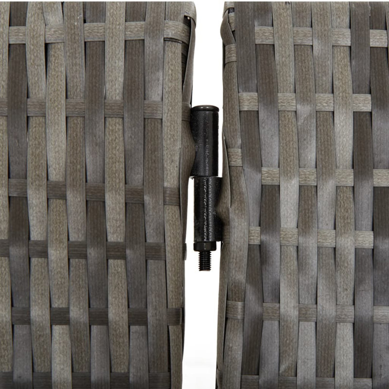  Paravent 5 panneaux en rotin de polyester gris, 5, 96,5 po x 70,9 po, Gris