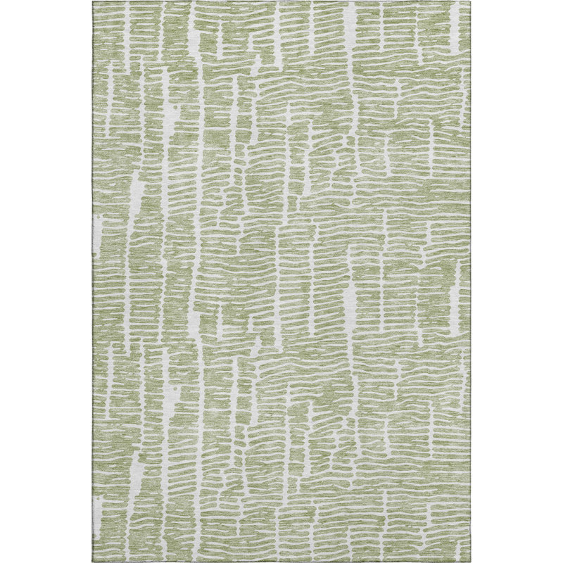 Premium Machine Washable Prisco Aloe Rug, Rectangle 5' x 7'6"