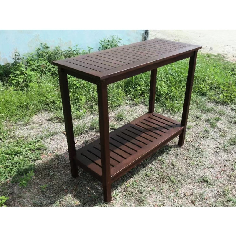 Poste de travail de jardin Garden Balcon - fabriqué en bois brun riche, idéal pour le jardin, le balcon et une table polyvalente