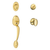 Plymouth Handleset with Single Cylinder Deadbolt and Siena Door Knob and Rosette