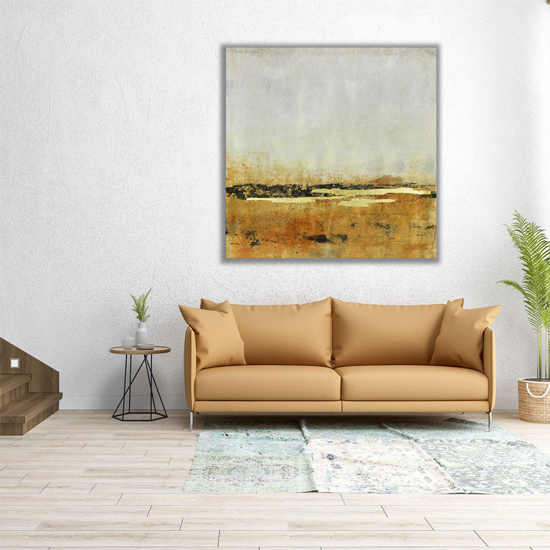 Gold Horizon II - reproduction d'art sur toile, H 20 po x l 20 po