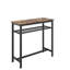Ensemble de table à hauteur de comptoir rustique brun et 2 tabourets. Fabriqué en fer résistant. Assure une fabrication stable. Couvre-pieds antidérapants. Tabourets pliables pour plus d'espace. Élégant grain de bois en métal