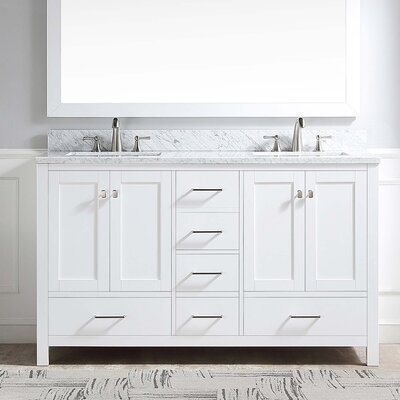 60"" Double Bathroom Vanity Set -  Red Barrel StudioÂ®, 245890E633FC404DB9C29312805D9F99