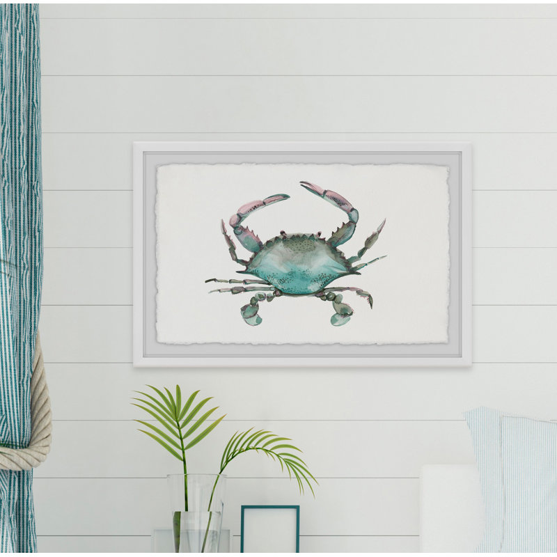 Pastel Crab - Single Picture Frame Painting, 61cm H x 91cm W 