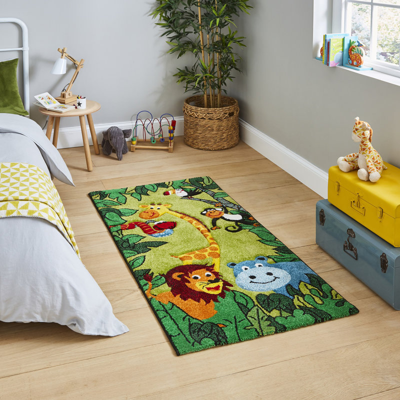 Leffel area rug Machine Woven Rectangle Green, Rectangle 60 x 120cm