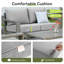 Causeuse d'extérieur en aluminium peint à la main avec coussins gris Adden-122591355
