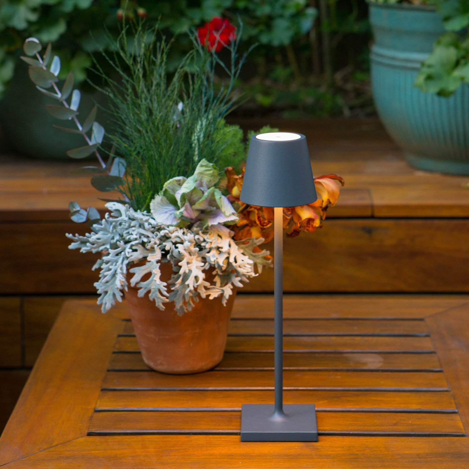 Poldina Bedside Lamp, Dark Gray