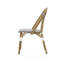 Ensemble de 2 chaises d'extérieur de style bistro français, structure en aluminium blanc et gris avec tissage en rotin