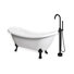 Daphne 59" X 30" Black Freestanding Soaking Acrylic Bathtub with Faucet