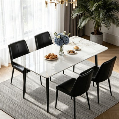 Annagh Stone Top Metal Base Dining Table