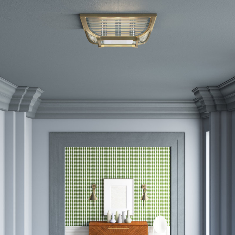 Ralph Lauren Perry 2 Light Large Flush Mount, Natural Brass