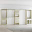 69"-145" W Wooden Closet System With Doors And Drawers(Adjustable Width)-823433075