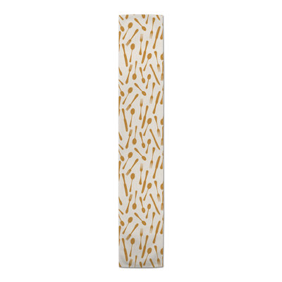 Sketchy Kitchen Utensils Gold 4 Table Runner