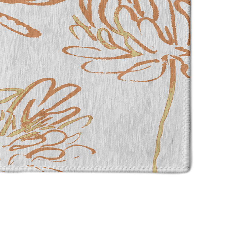 Alvordton Chenille Floral Indoor Rug, Rectangle 5' x 7'
