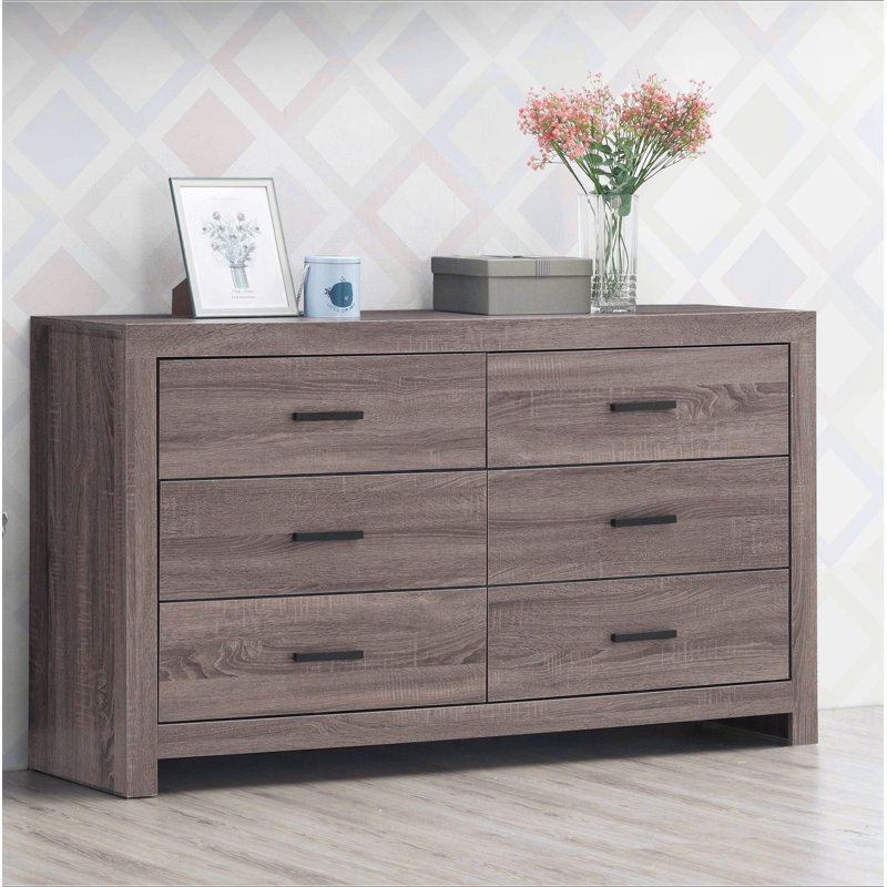 Commode 6 tiroirs Sherwood, Chêne