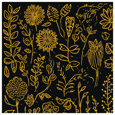 Yellow Botanical Illustration Blankets