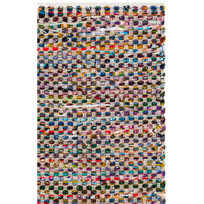 Tapis naturel / multicolore en jute / sisal à tissage plat Herzig