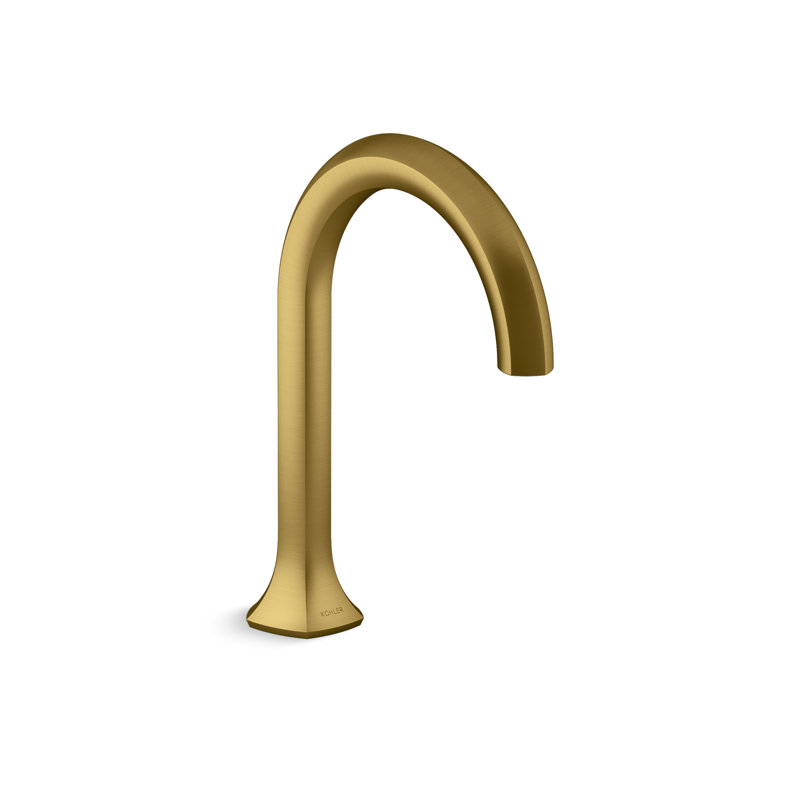 Occasion Deck-Mount Bath Spout With Cane Design, Vibrant Brushed Moderne Brass