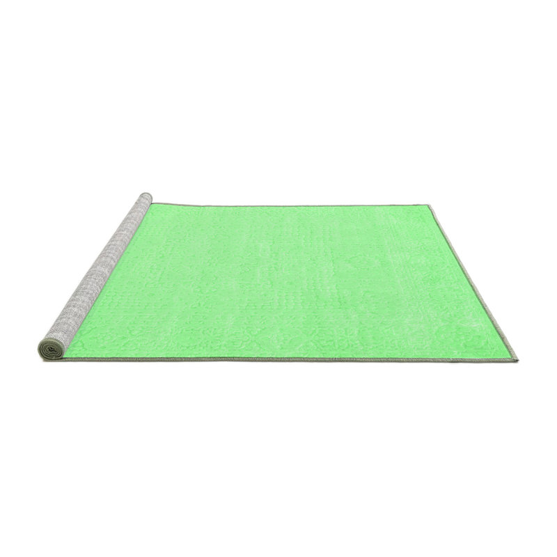 Tapis contemporains vert émeraude lavable à la machine 178, Rond 7 pi