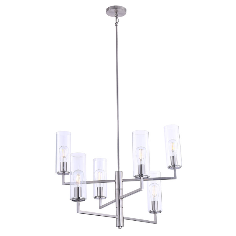6 - Light Dimmable Modern Linear Chandelier