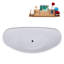 Baignoire de trempage autoportante en acrylique 75 "avec drain et plateau en bambou Streamline-90936593
