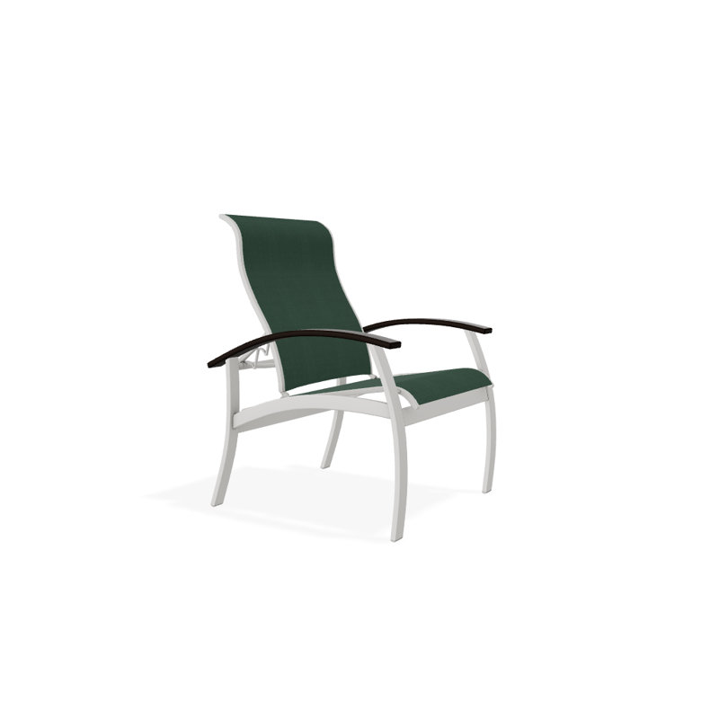 Chaise de patio Askar, Vert forêt 22D Sunbrella® vert, Noir, Neige texturée