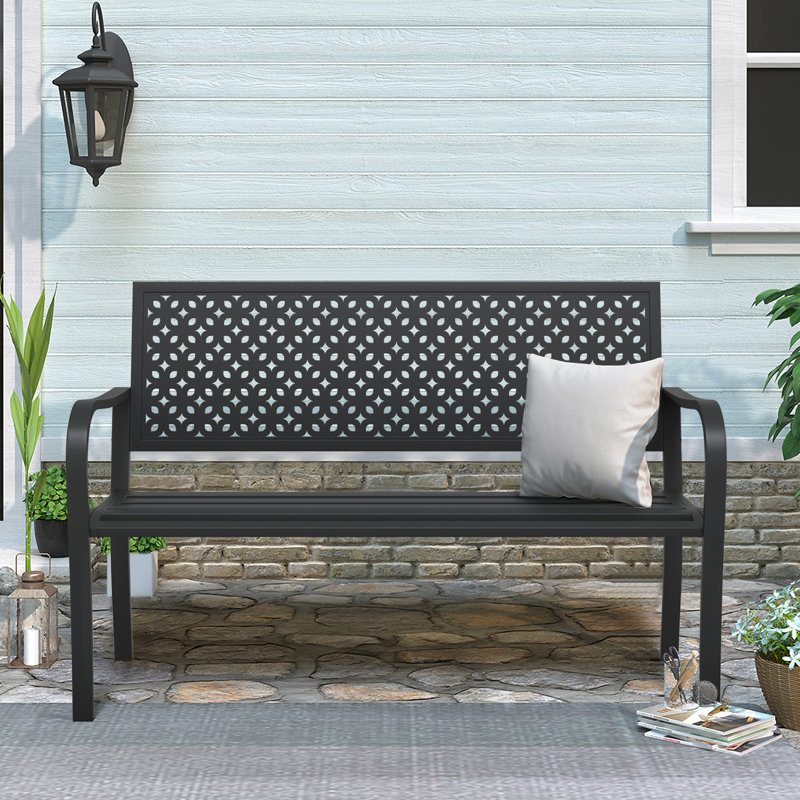 Banc d'extérieur en métal Classic (noir), Noir