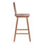 Tabouret de comptoir à dossier en lattes de bois massif de 38,5 po de hauteur-1978137434