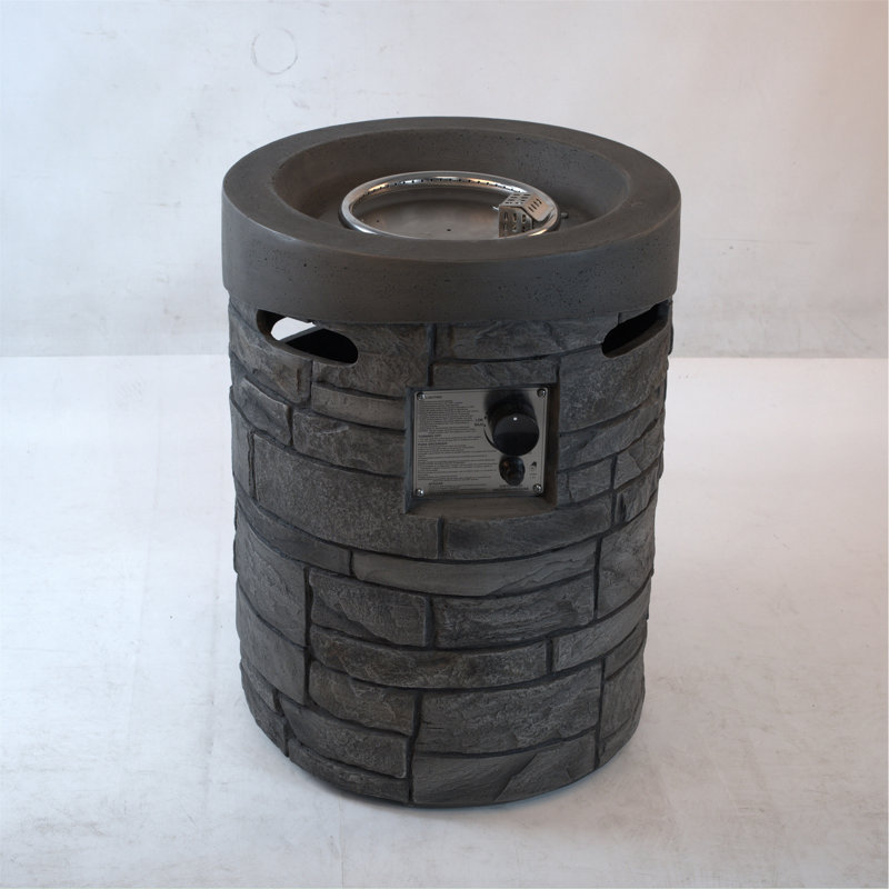 32000 BTU, CSA Certification Diameter 20 Inch Round Outdoor Gas Fire Pit,Contain 2.5Kg Lava Stone And Rainproof Cover,Magnesium Oxide Cultured Stone Surface Finished,, More Suitable For Outdoor Garden