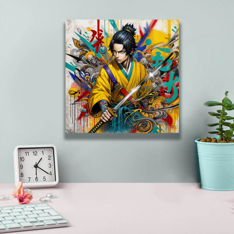 «Katana Warrior 2» par Rey Klimt, art mural sur toile, H 12 po x l 12 po x P 0,75 po