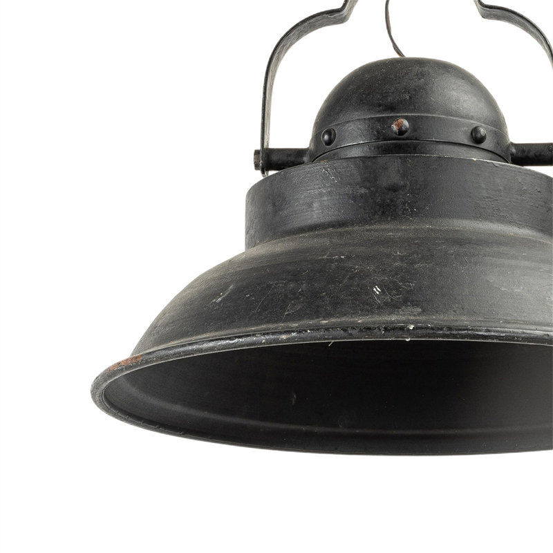 Lampe suspendue noire de style industriel avec détail de corde rustique pour une décoration intérieure d'inspiration rétro