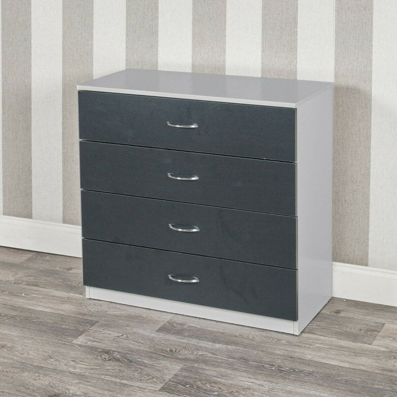 Keeton 75 cm W Chest of 4 Drawers, Grey/Black