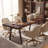 Industrial Dining Table with Solid Wood Top and Metal Legs, Rectangular Kitchen Table