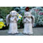 Statue de jardin d'ange chien priant