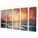Highland Dunes Peach Ocean Sunrise III On Canvas 5 Pieces Print | Wayfair