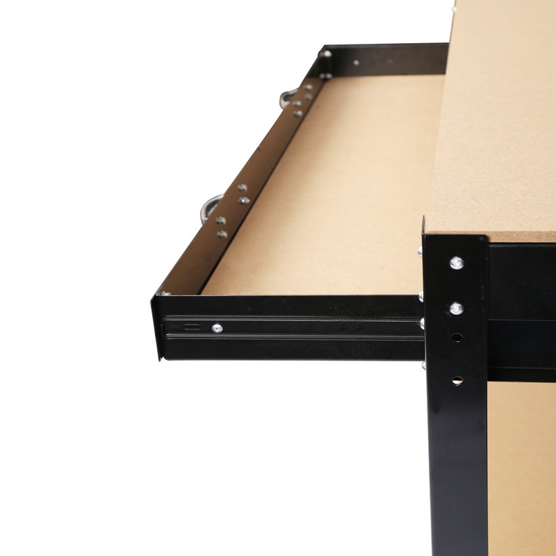 Établi de 115 cm, capacité de charge de 300 lb, noir, acier et imperméable, antirouille, mobilier de bureau