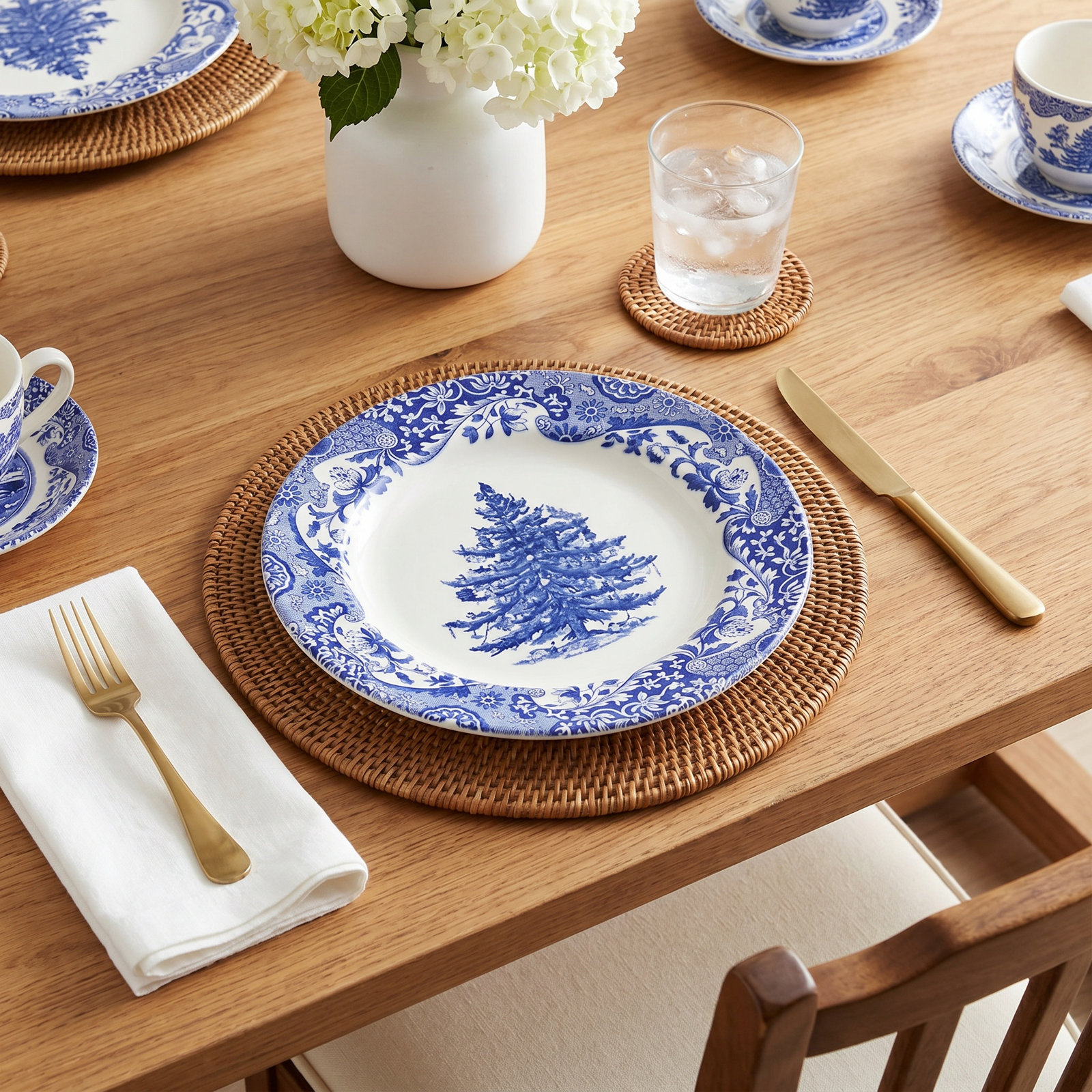 Blue Italian Christmas 8" Salad Plate