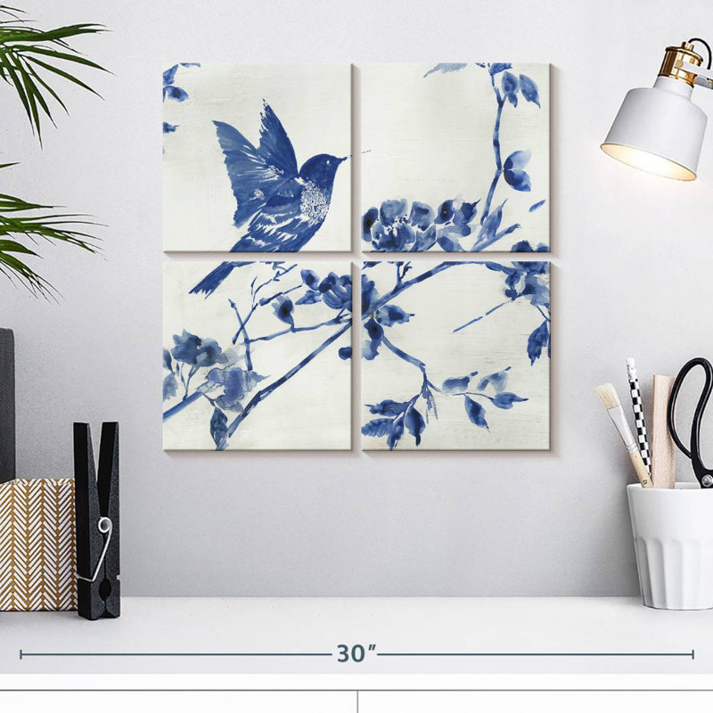 Colibri en porcelaine, H 18 po x l 18 po