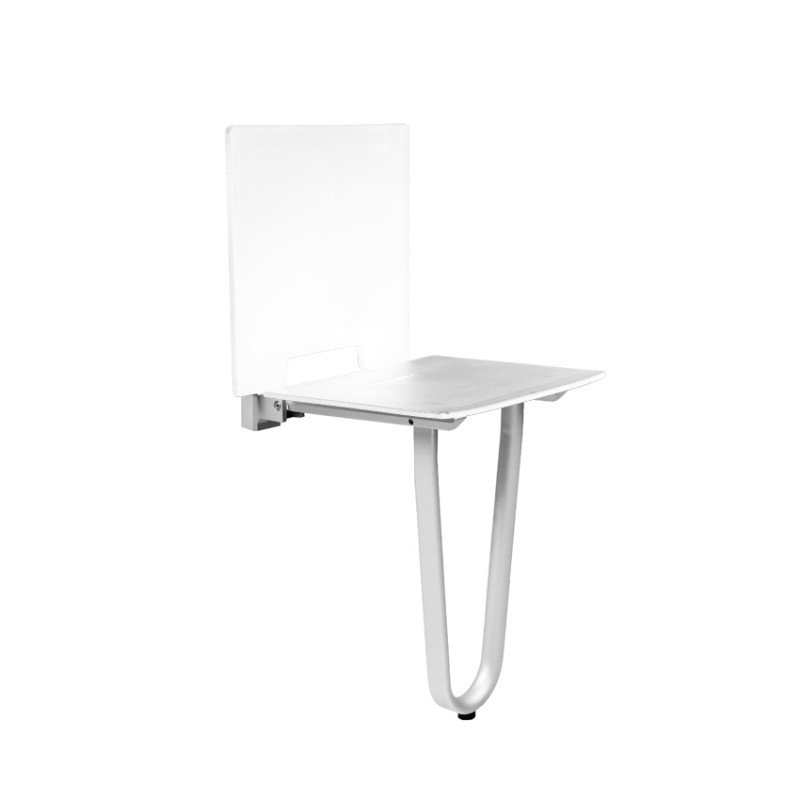Vasya 37.2cm Metal Shower Bench, White