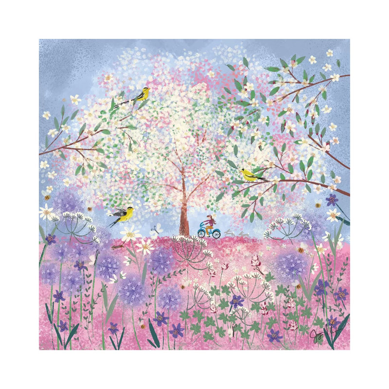 Periwinkle Spring Flora by Joy Laforme - Wrapped Canvas Print, 66.04 cm H x 66.04 cm W x 3.175 cm D