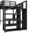 Riott Metal Loft Bed with Storage Stairs, Wardrobe, USB Ports & LED Lighting-122581925-122581923
