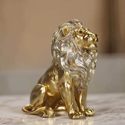 Figurine lion doré 8 "H