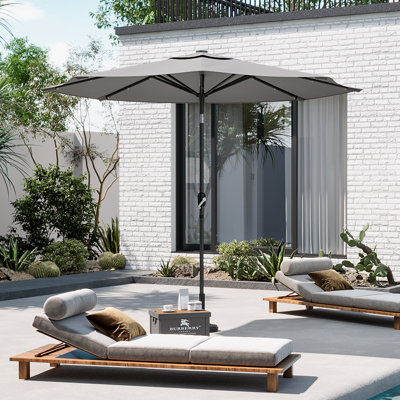 300 cm W X 300 cm D Lighted Market Parasol with Crank Lift