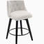 Tabouret de bar pivotant, tissu de lin moderne avec coussin à boutons, élégant tabouret de bar, ensemble 2 pièces, convenant au bar, à l'îlot de cuisine, à la salle à manger