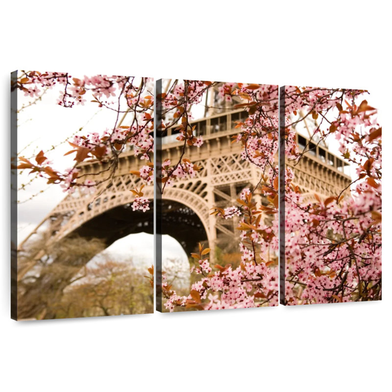 Kavia Eiffel Tower Cherry Blossoms, 32" H x 50" W