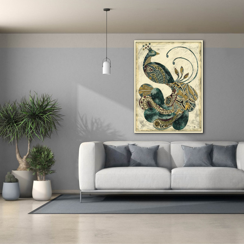  «Royal Peacock 1» par Chariklia Zarris, art mural sur toile, 40 po x 54 po, H 54 po x l 40 po